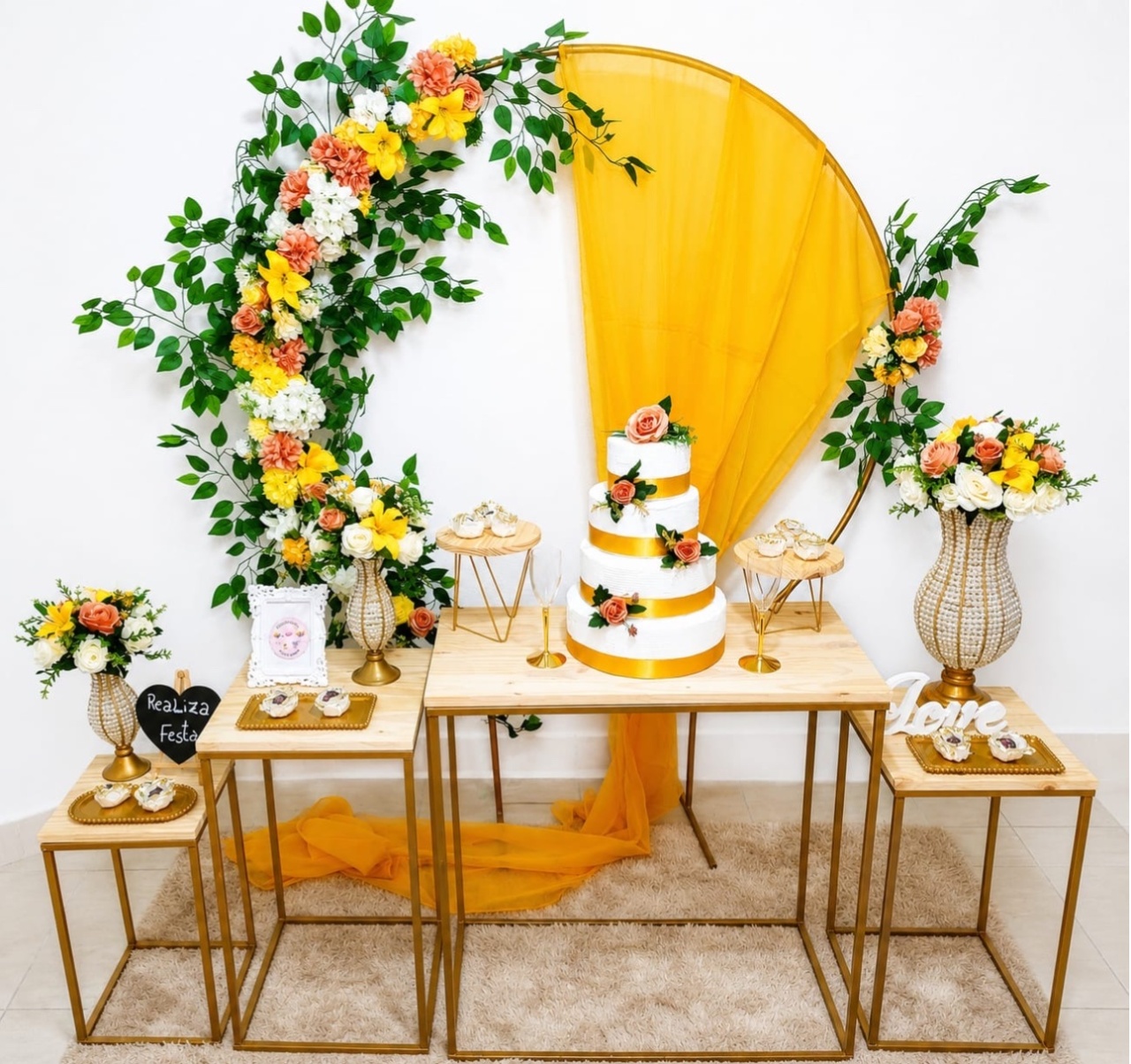 Kit Luxo Casamento Amarelo E Terracota - Realiza Festa