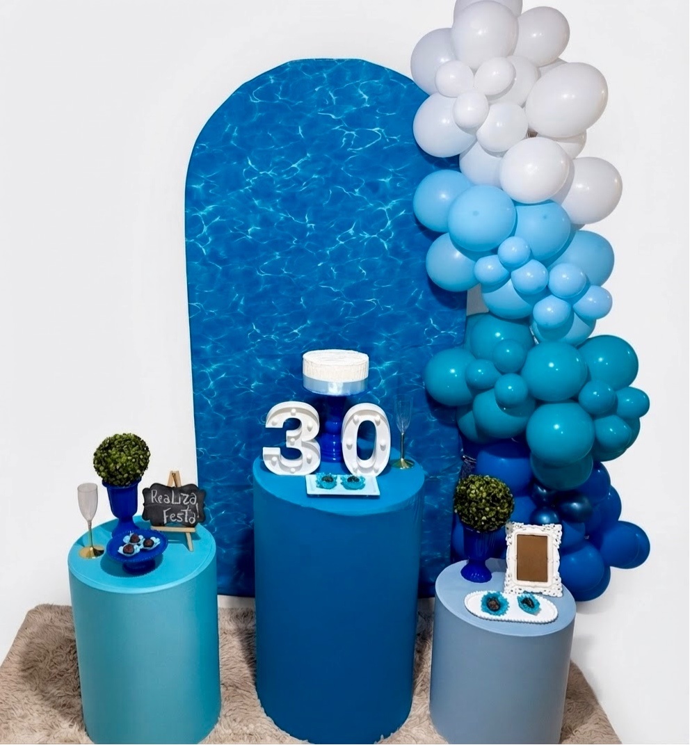 Kit Festa Azul Efeito Água - Realiza Festa