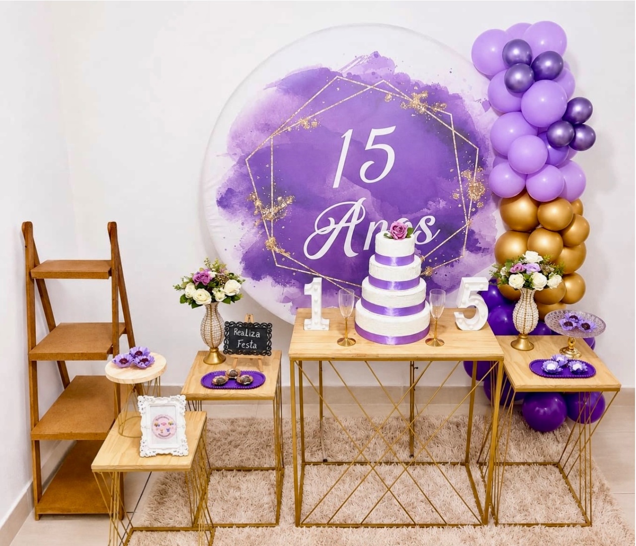 Kit Luxo 15 Anos Capa Lilás - Realiza Festa