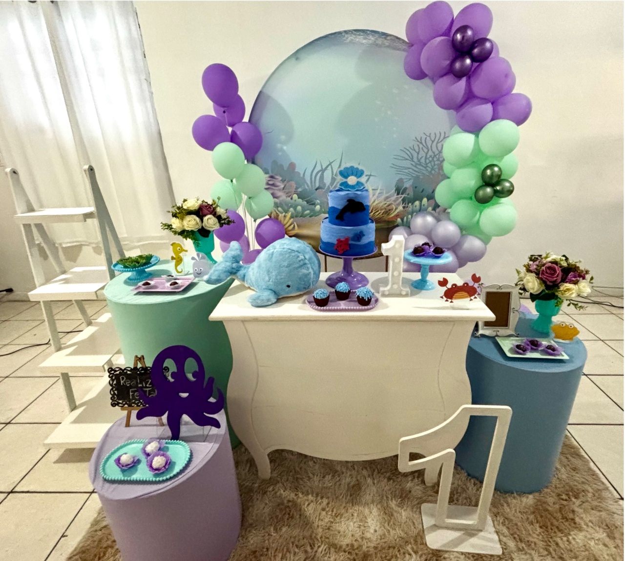 Kit Luxo Infantil Feminino Fundo Do Mar - Realiza Festa