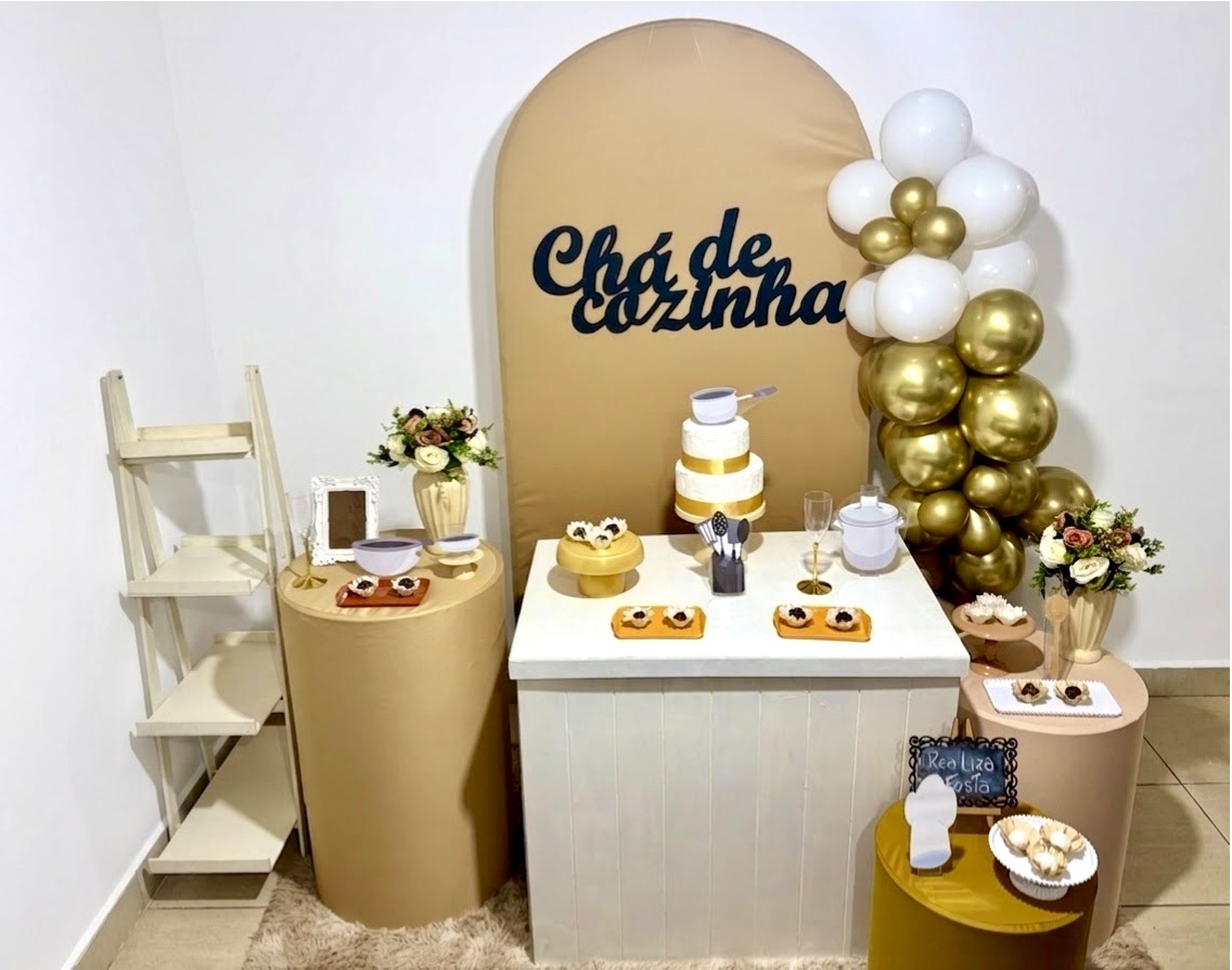 Kit Luxo Chá de Cozinha Bege - Realiza Festa