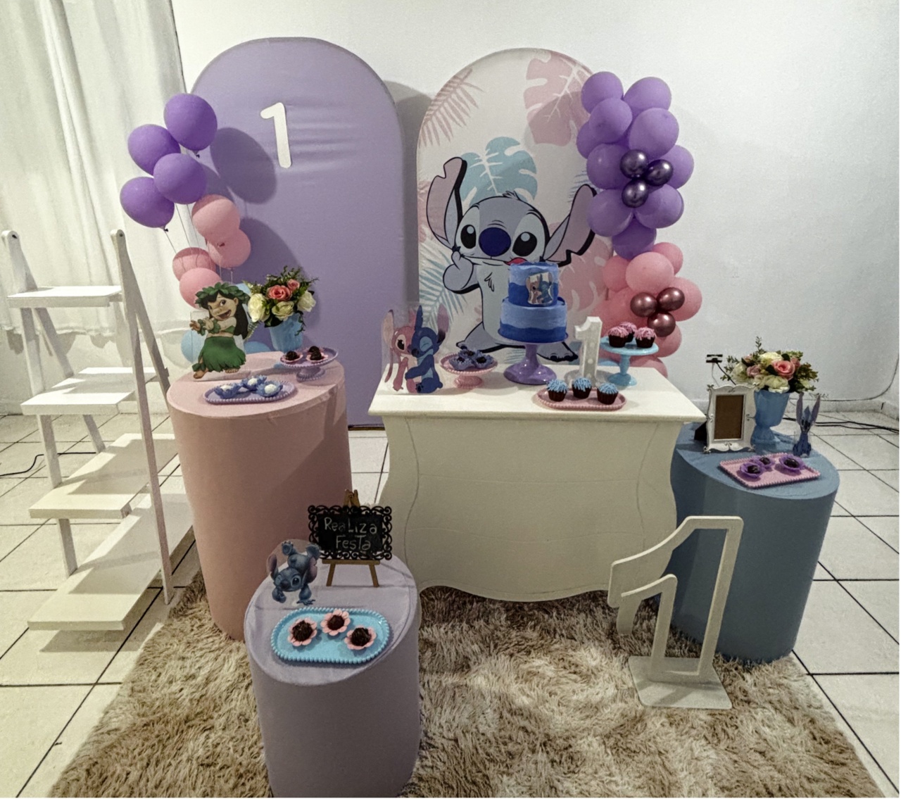 Kit Premium Infantil Feminino - Stitch Verão (Romano) - Realiza Festa