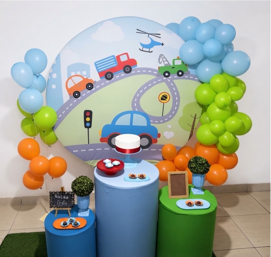 Kit Festa Infantil Masculino Carrinhos / Transporte - Realiza Festa