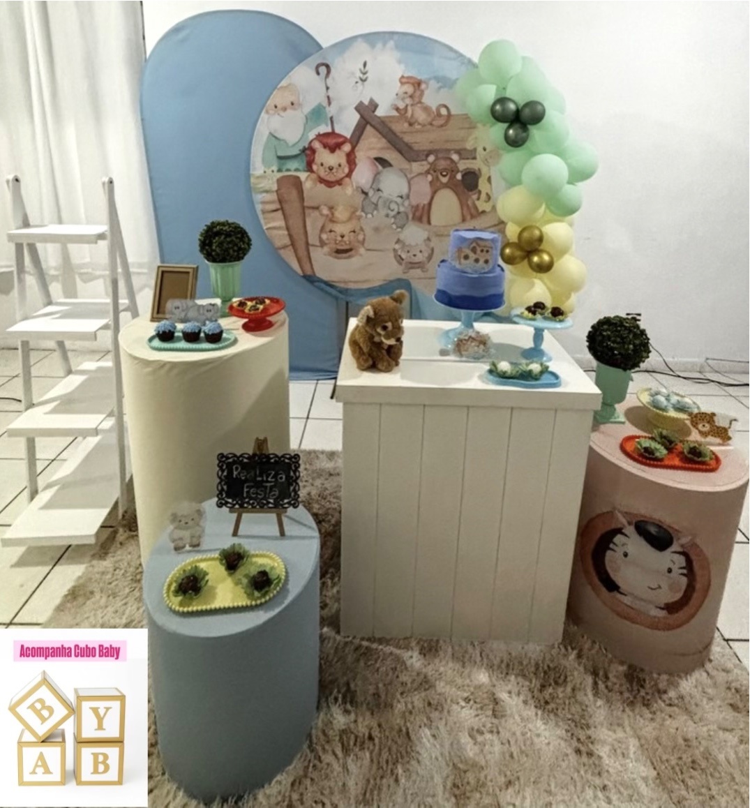 Kit Premium Chá de Bebê Arca de Noé Menino - Realiza Festa