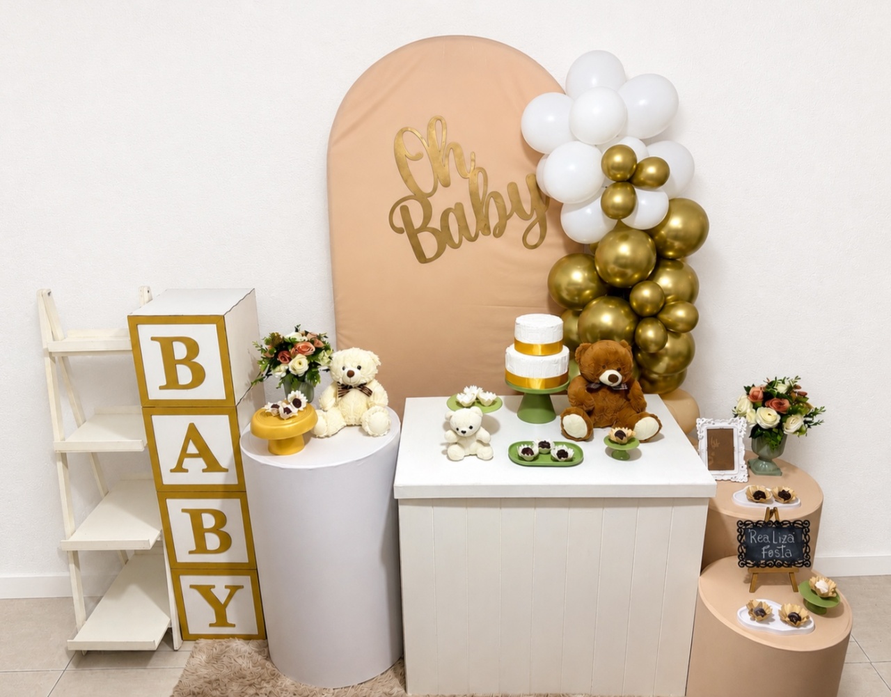 Kit Luxo Chá Revelação / Chá de Bebê Papaia - Realiza Festa