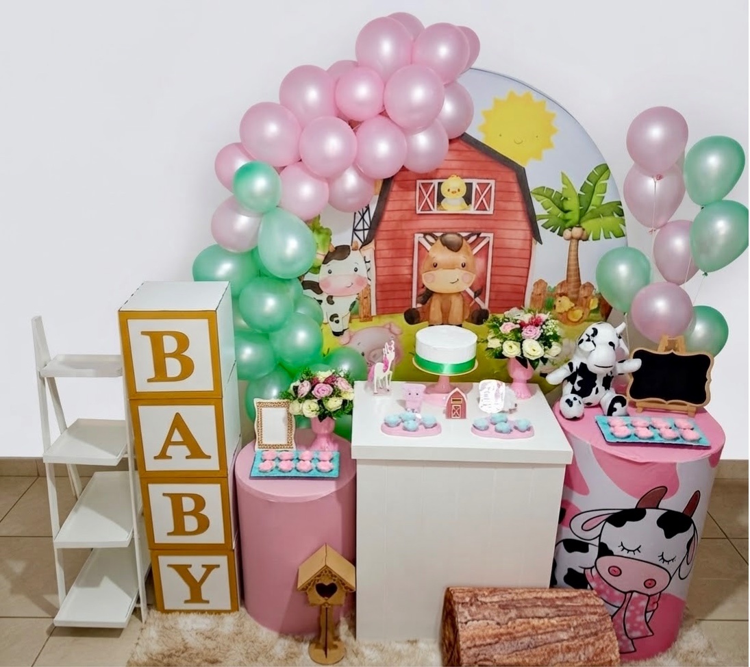 Kit Luxo - Chá de Bebê Fazendinha - Realiza Festa