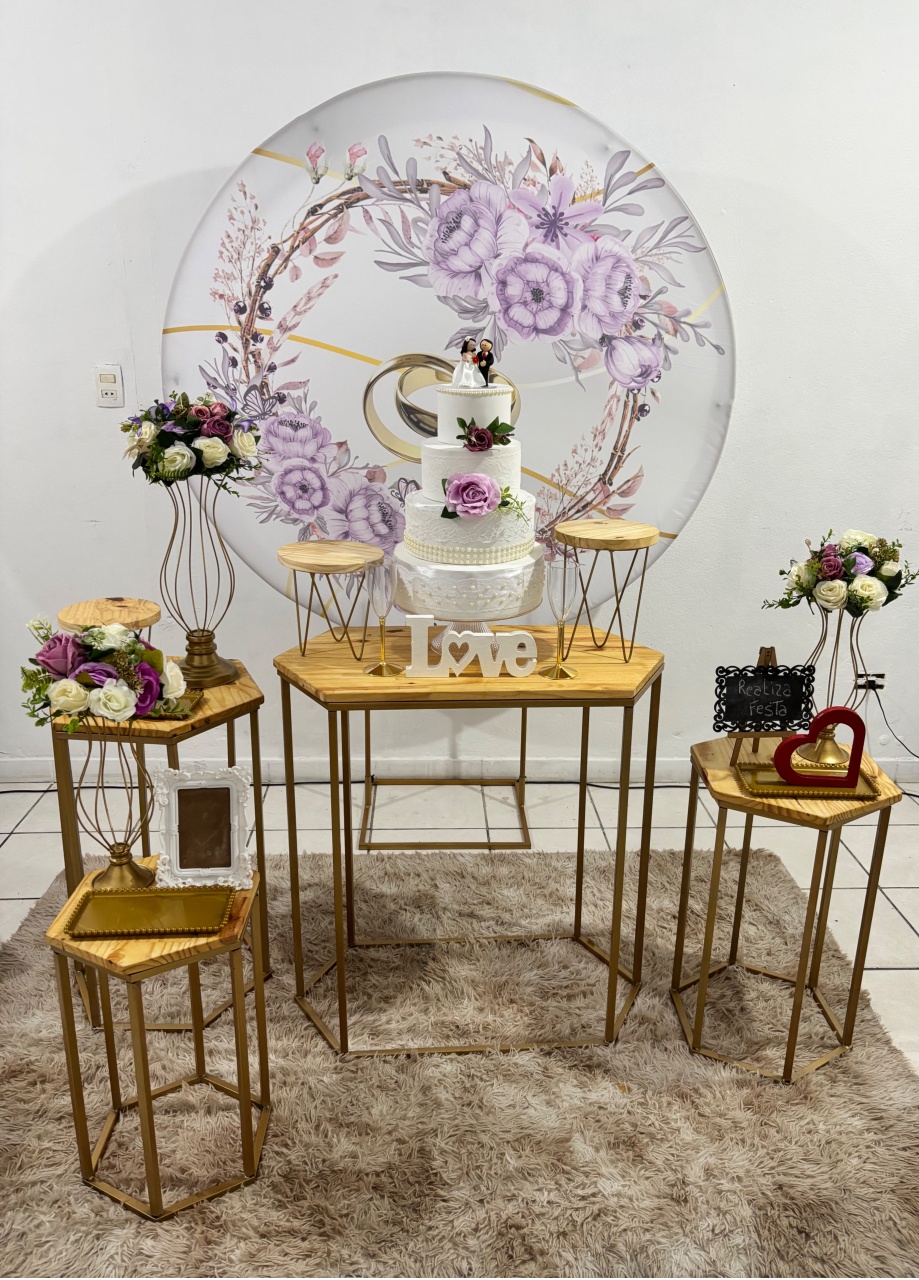Kit Luxo Casamento Aliança Lilás - Realiza Festa
