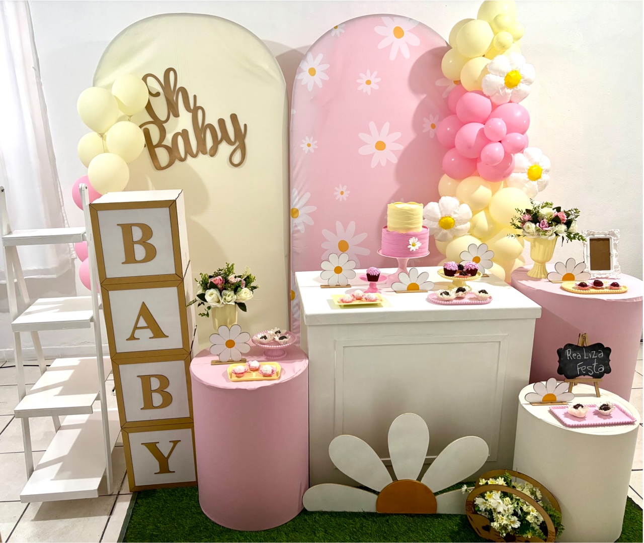 Kit Premium Chá de Bebê Margaridas Ii - Realiza Festa