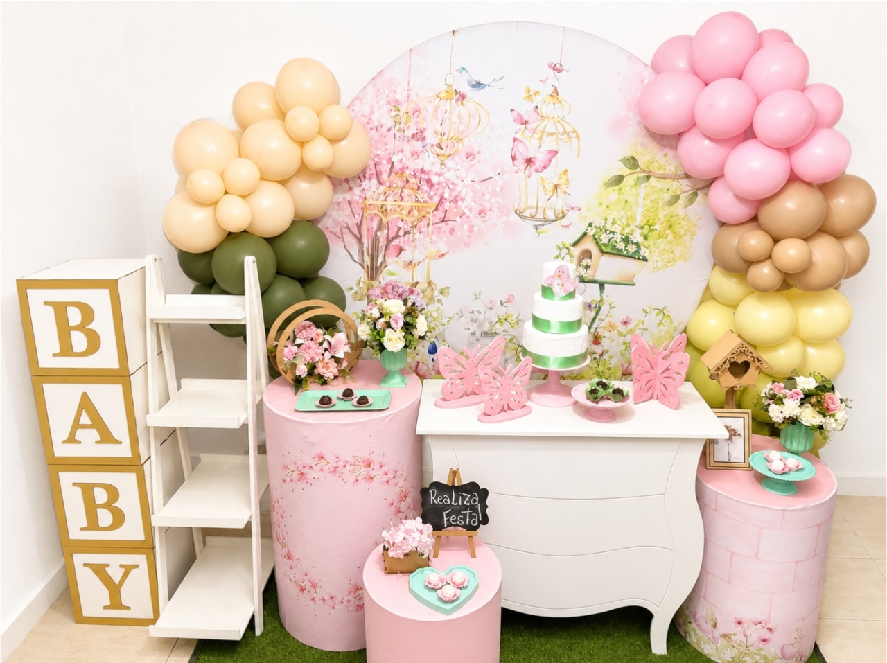 Kit Luxo Chá de Bebê - Jardim Encantado - Realiza Festa