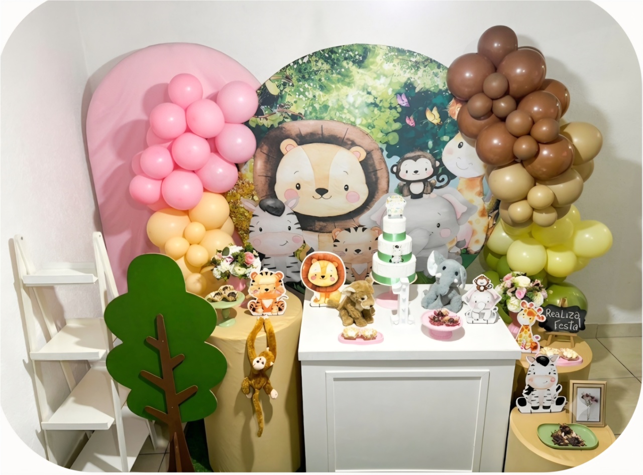 Kit Premium Infantil Feminino - Safari Chic - Realiza Festa