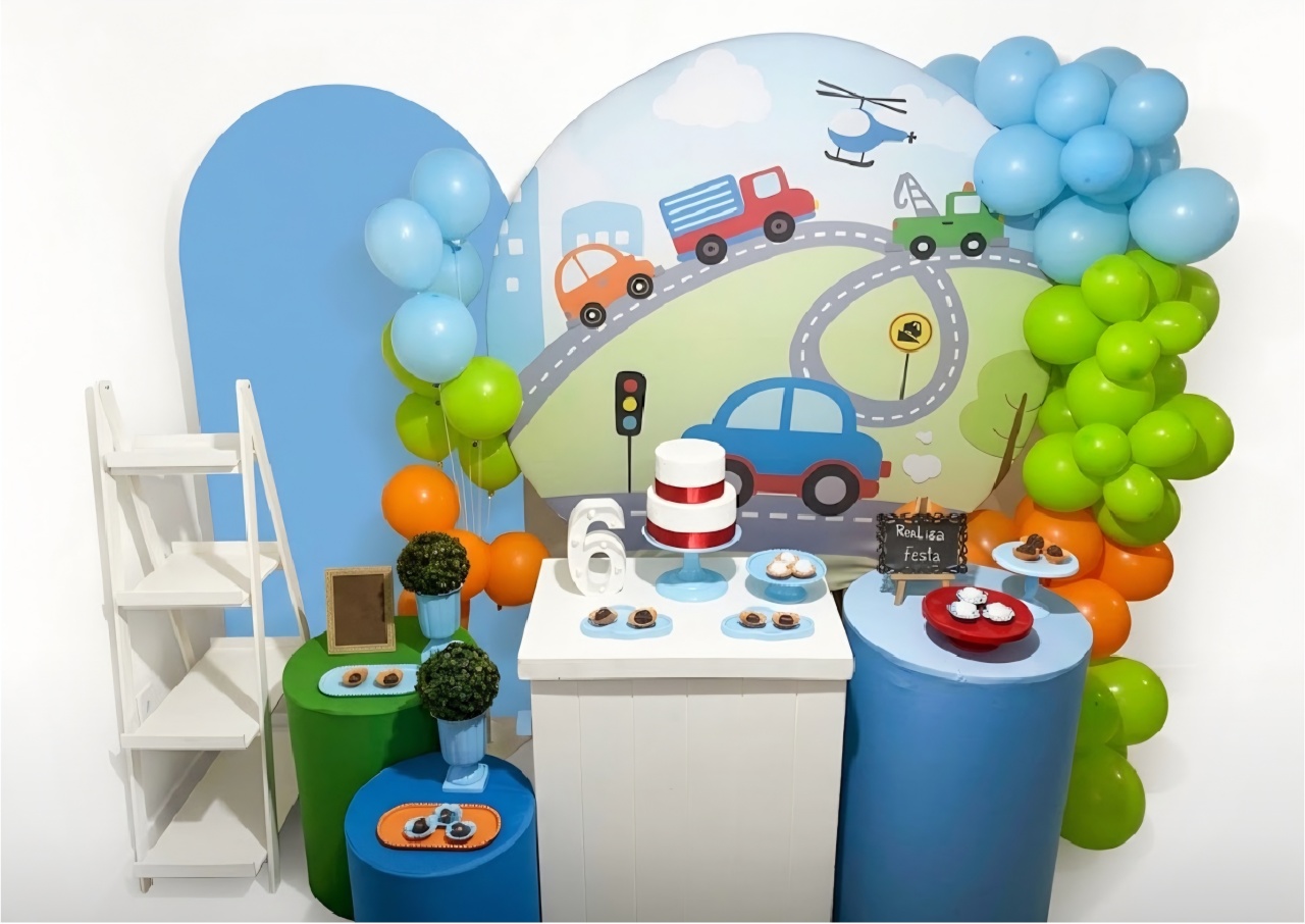Kit Premium Infantil Masculino Carrinhos / Transporte - Realiza Festa