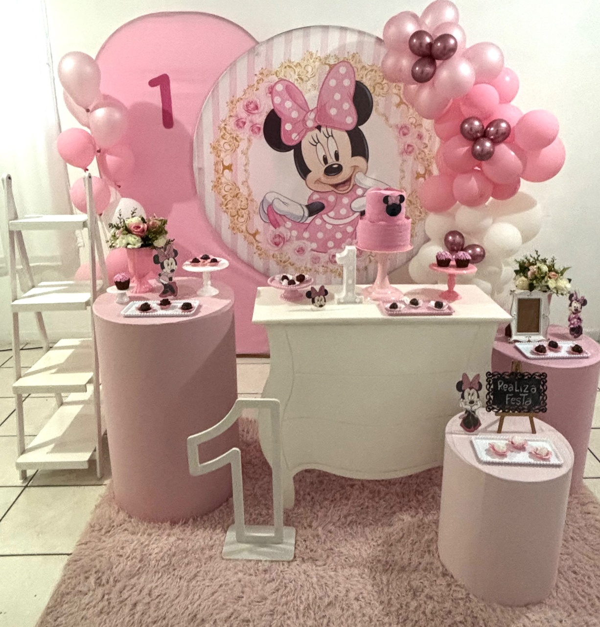 Kit Premium Infantil Feminino Minnie Rosa - Realiza Festa