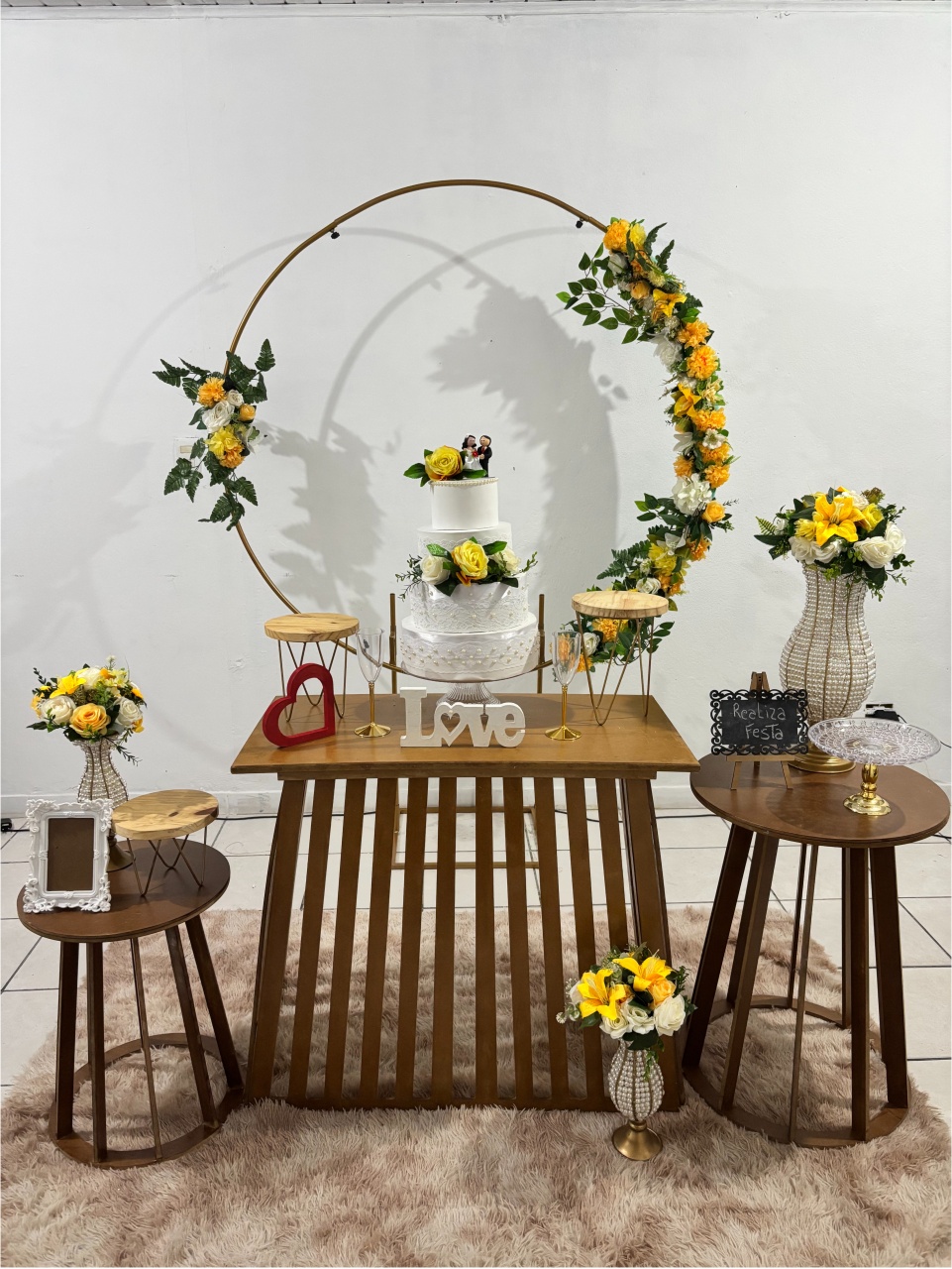 Kit Luxo Casamento Rústico Amarelo Sem Tecido - Realiza Festa