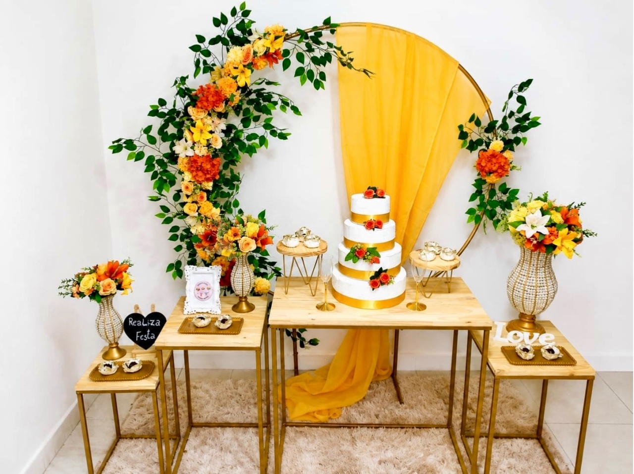 Kit Luxo Casamento Amarelo E Laranja - Realiza Festa