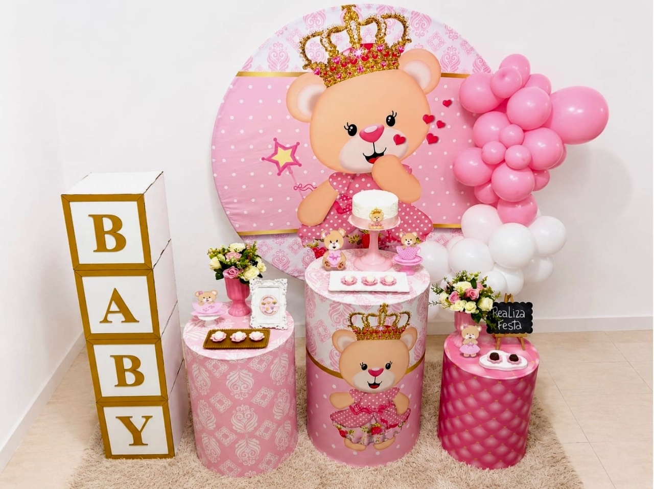 Kit Festa Chá de Bebê Ursinha Princesa Ii - Realiza Festa