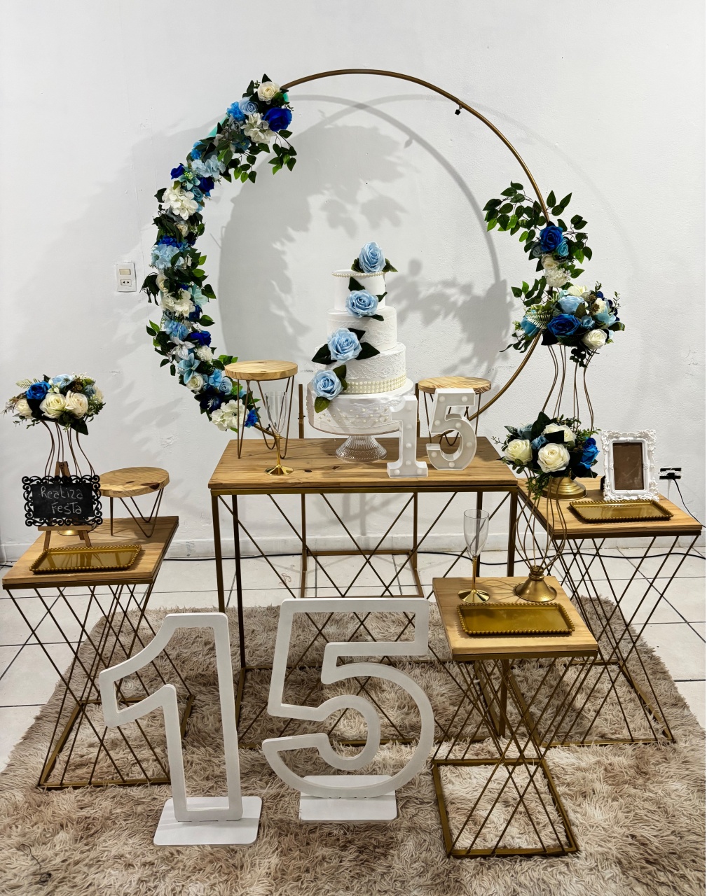 Kit Luxo 15 Anos Arco Azul - Realiza Festa