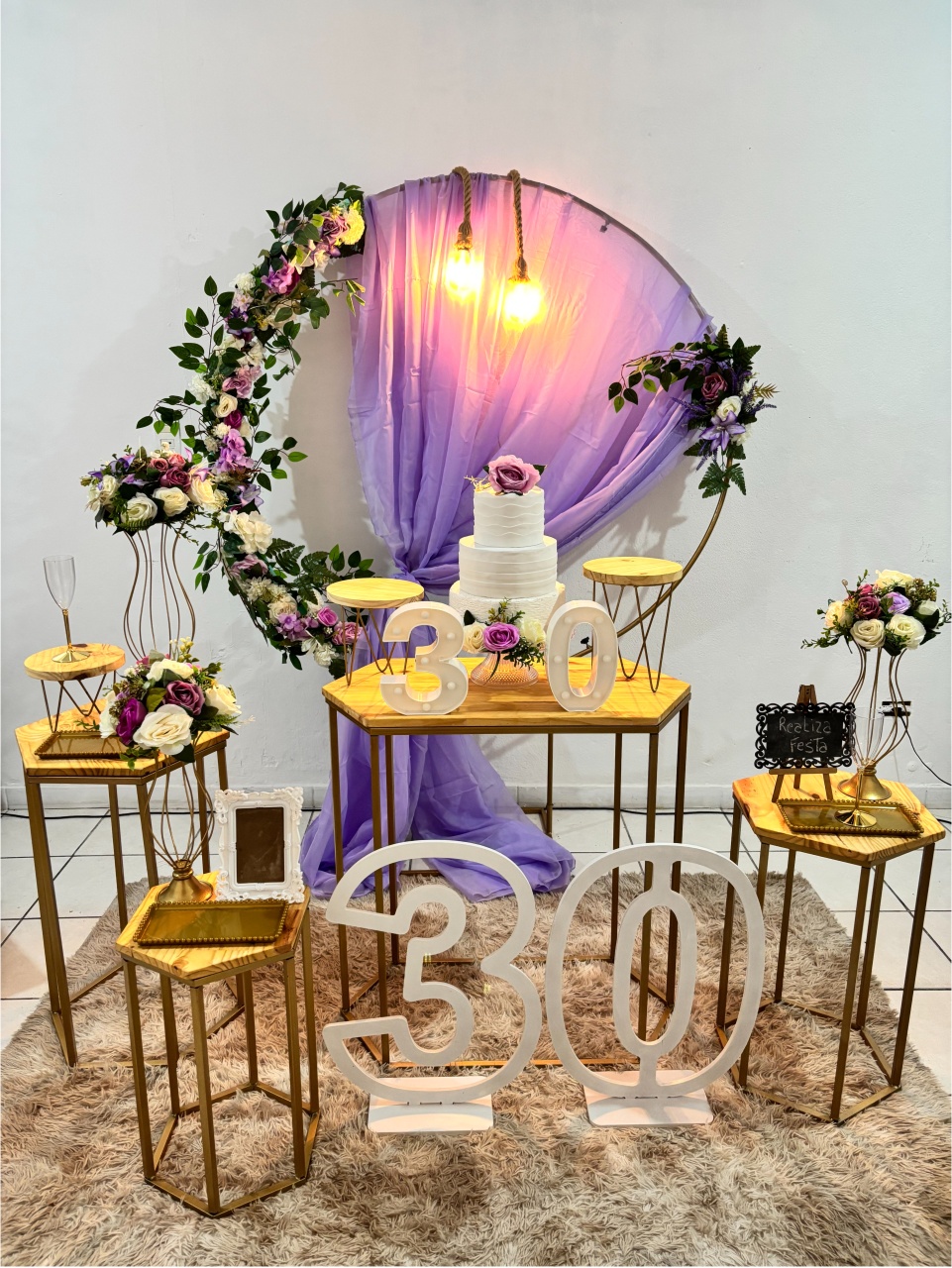 Kit Premium Adulto Feminino Lilás Com Tecido Lilás - Realiza Festa
