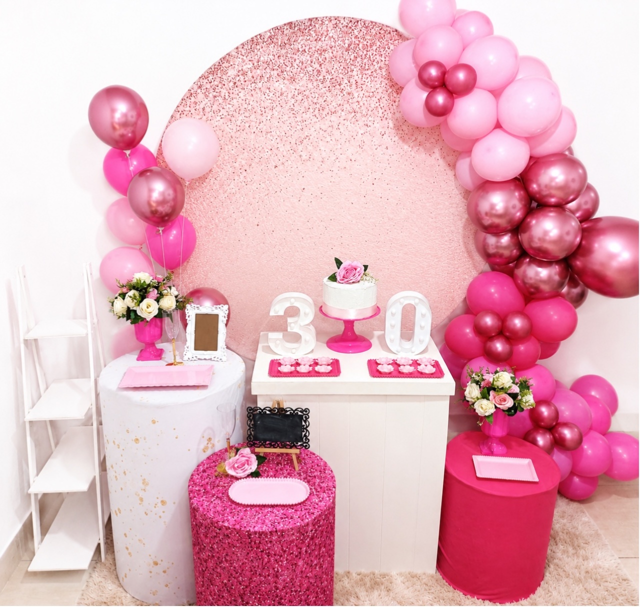 Kit Luxo Adulto Feminino Glitter Rosa - Realiza Festa