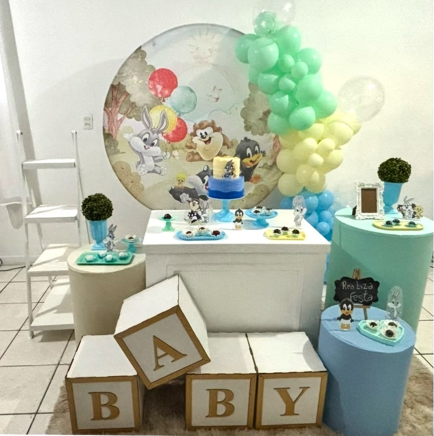 Kit Luxo Chá de Bebê Baby Looney Tunes Para Meninos - Realiza Festa