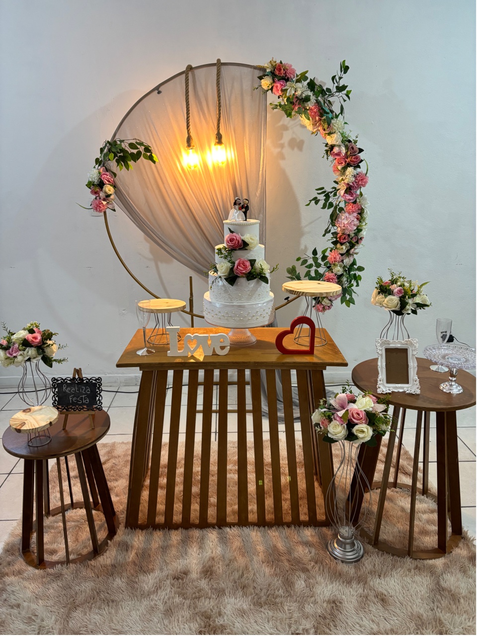 Kit Premium Casamento Rosa Com Prata Rústico - Realiza Festa