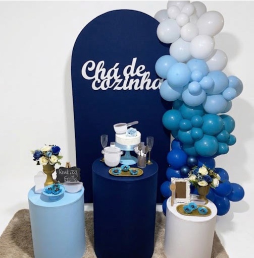 Kit Festa Chá de Cozinha Azul Piscina - Realiza Festa