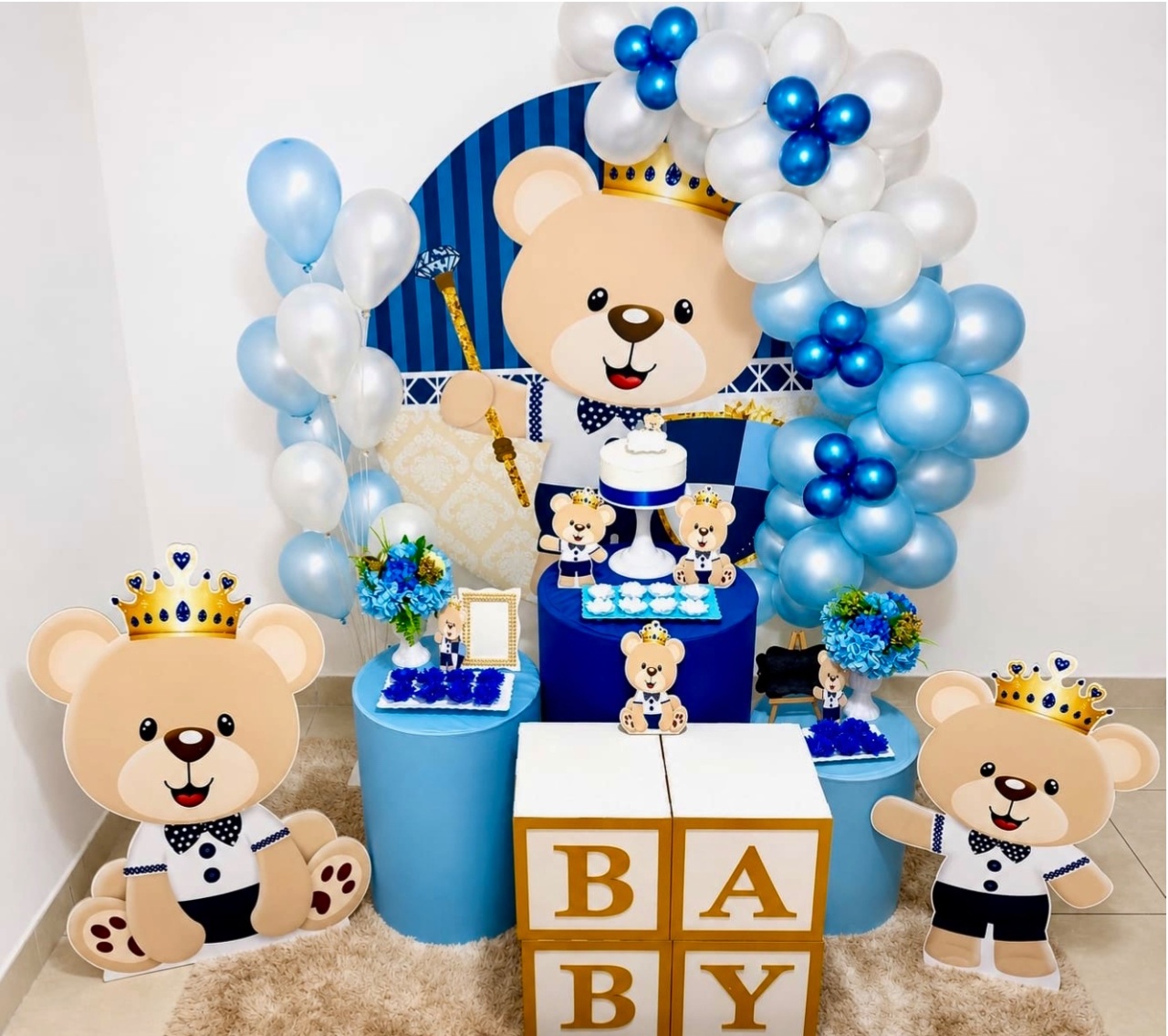 Chá de Bebê - Kit Festa - Ursinho Príncipe - Realiza Festa