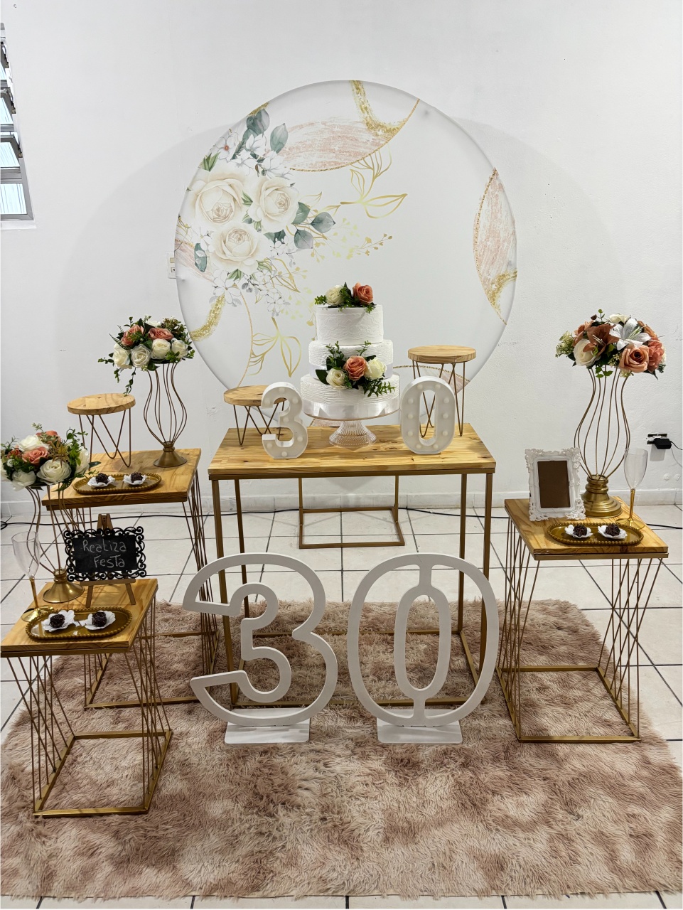 Kit Luxo Adulto Feminino Capa Floral Terracota - Realiza Festa
