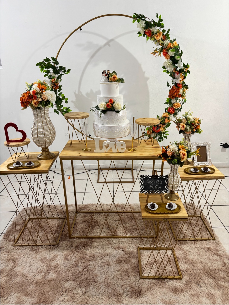 Kit Luxo Casamento Laranja Sem Tecido - Realiza Festa