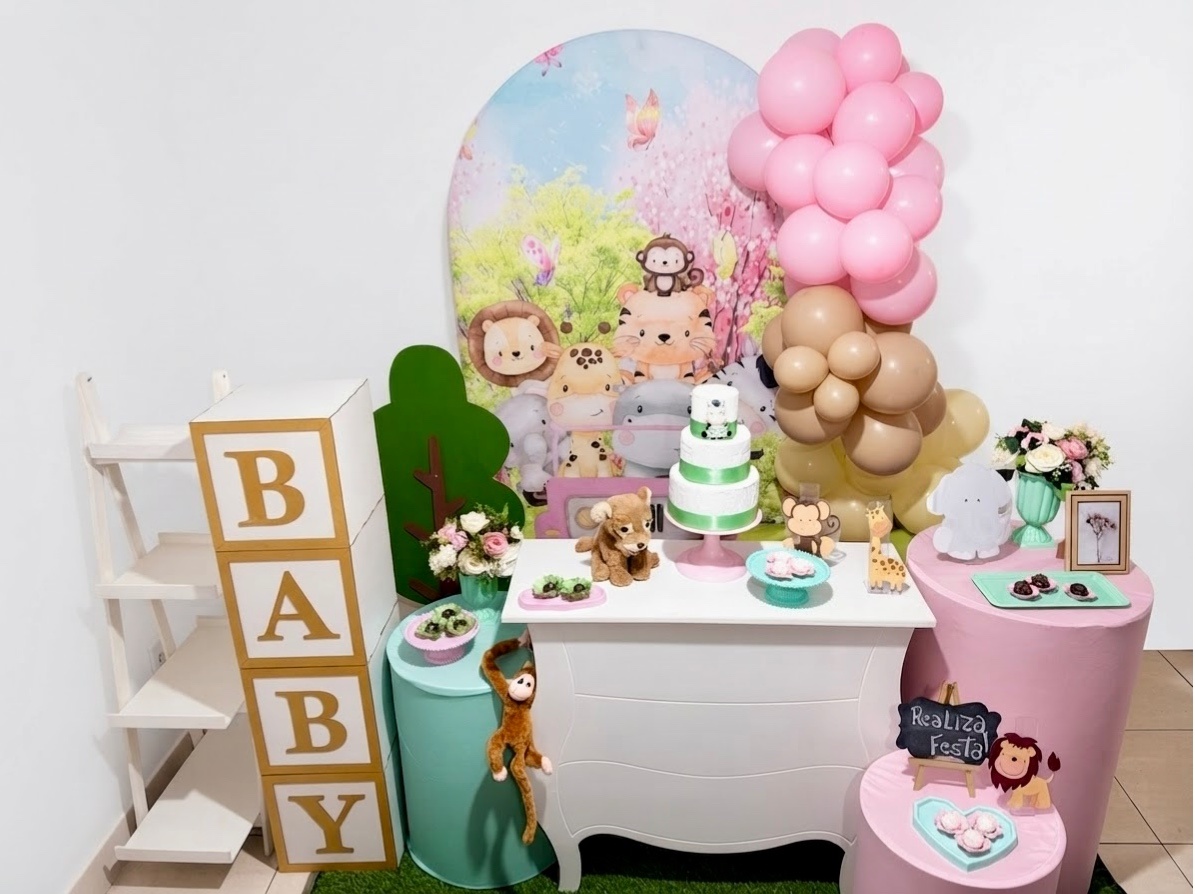 Kit Luxo - Chá de Bebê Safari Romano - Realiza Festa