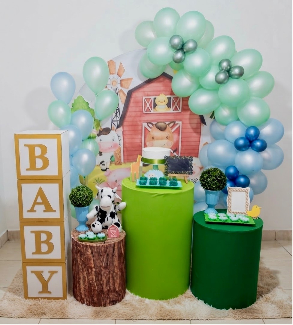 Kit Festa - Chá de Bebê Fazendinha Menino - Realiza Festa