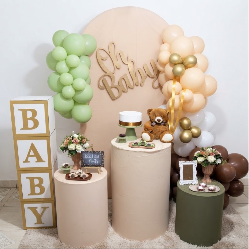 Kit Festa Chá de Bebê Papaia Com Verde - Realiza Festa