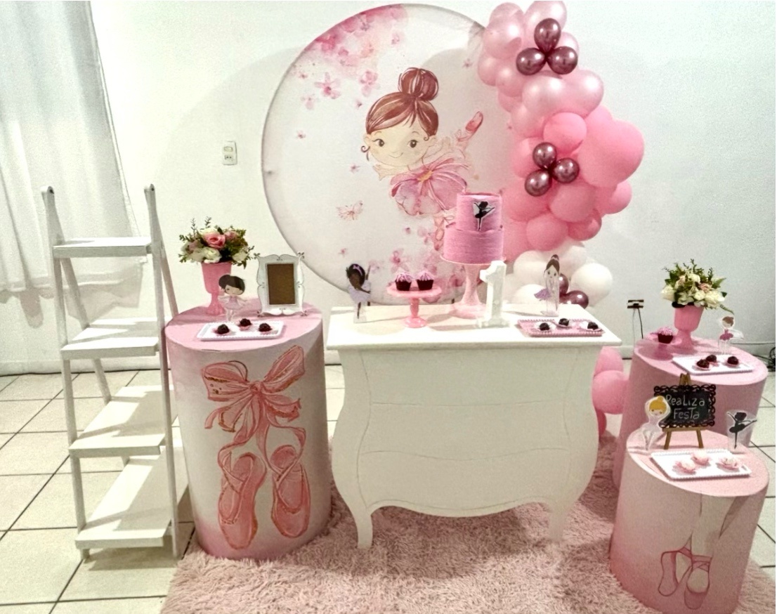 Kit Luxo Infantil Feminino Bailarina Rosa - Realiza Festa