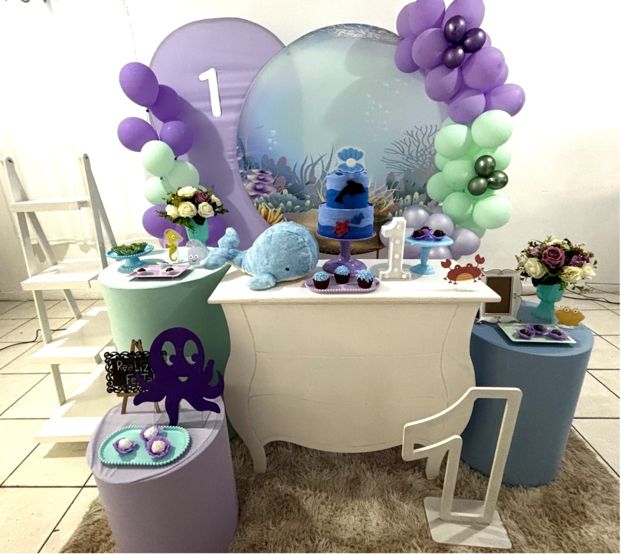Kit Premium Infantil Feminino Fundo Do Mar - Realiza Festa