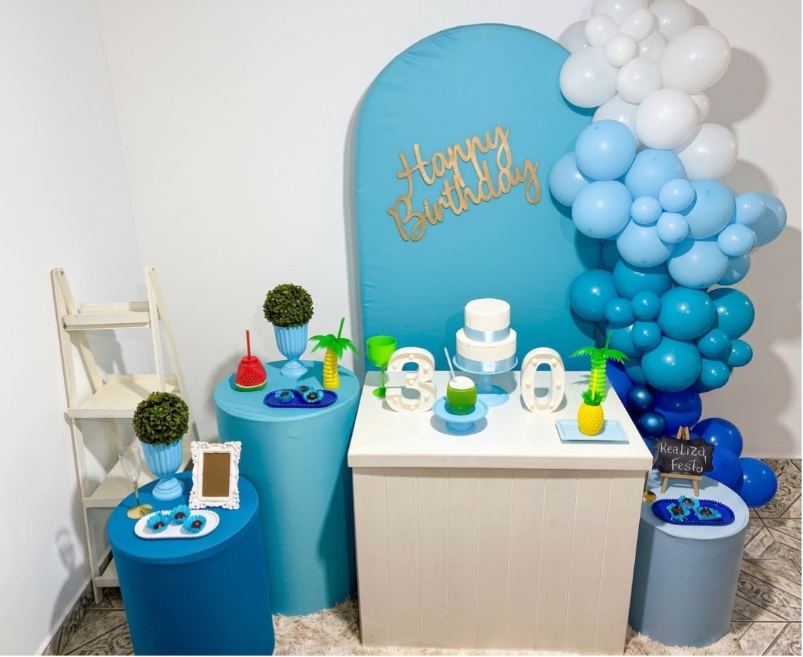 Kit Luxo Adulto Azul Piscina - Realiza Festa