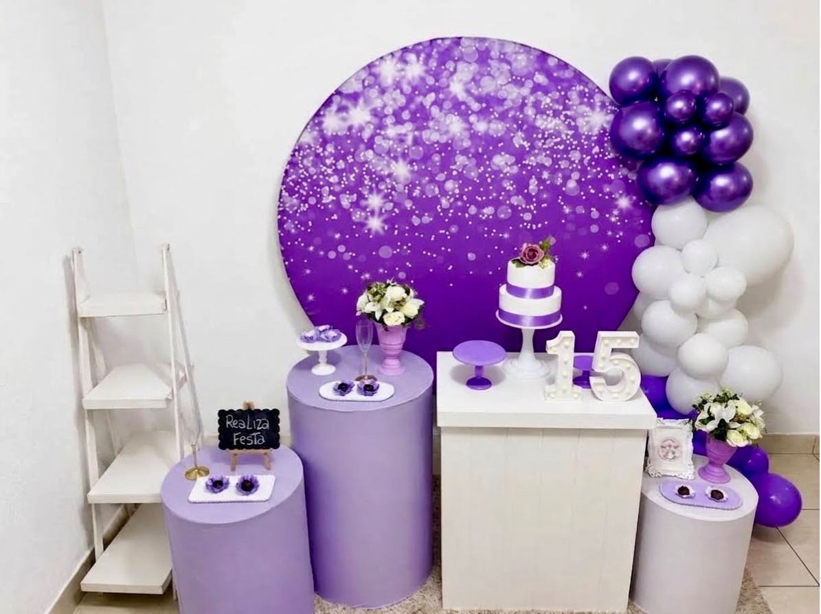 Kit Luxo 15 Anos Glitter Lilás - Realiza Festa