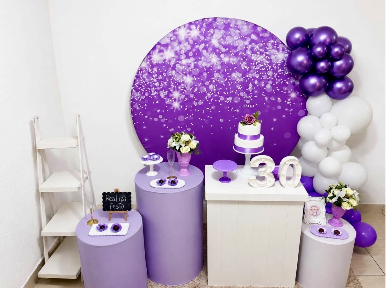 Kit Luxo Adulto Feminino Glitter Lilás - Realiza Festa