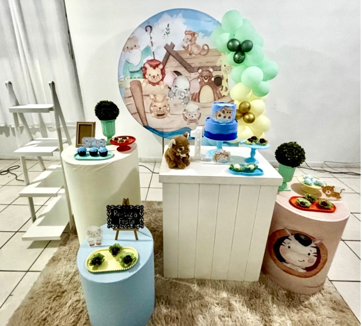 Kit Luxo Infantil Feminino Arca de Noé Menino - Realiza Festa