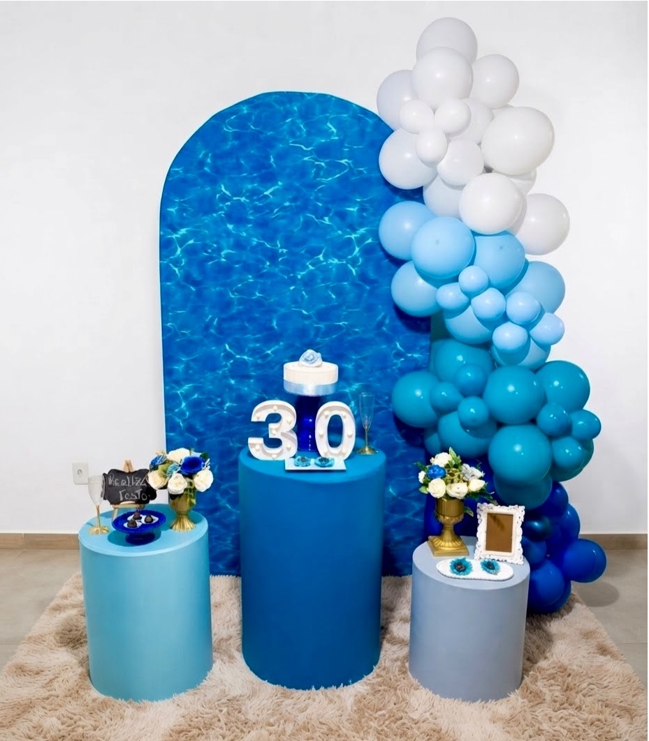 Kit Festa Azul Efeito Água Feminino - Realiza Festa