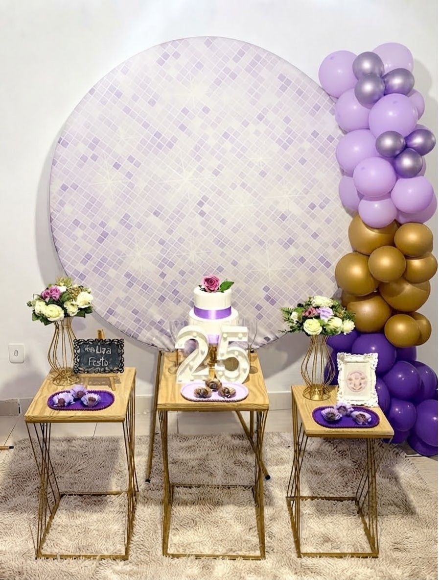 Kit Festa Adulto Feminino Ladrilho Lilás - Realiza Festa