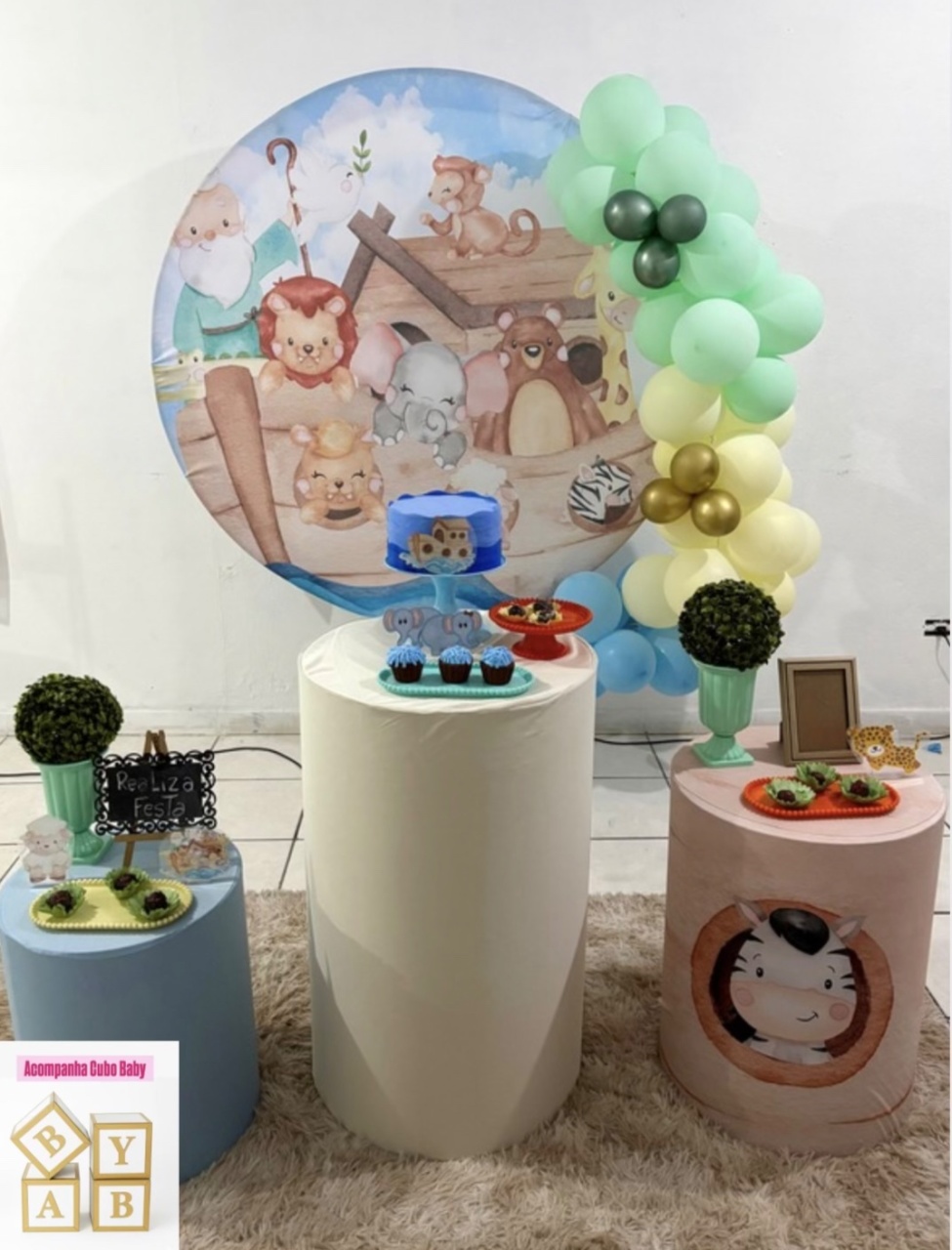Kit Festa Chá de Bebê Arca de Noé Menino - Realiza Festa