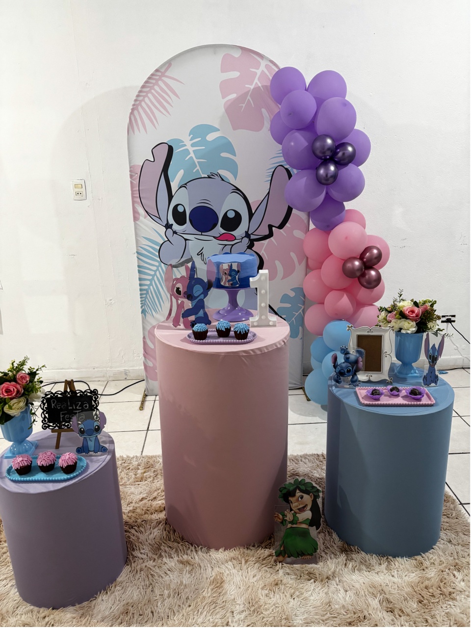 Kit Festa Infantil Feminino - Stitch Verão - Realiza Festa
