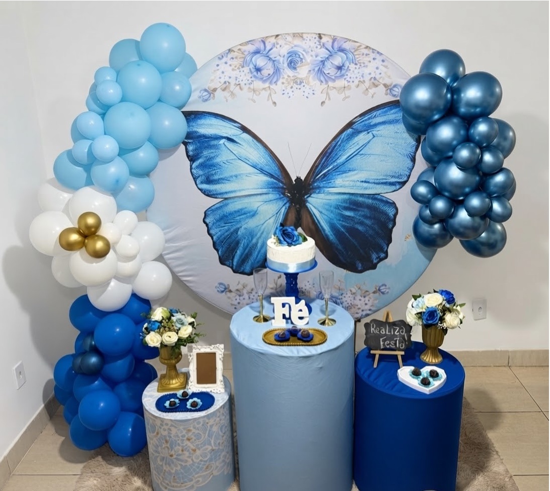 Kit Encontro de Mulheres Borboleta Azul - Realiza Festa