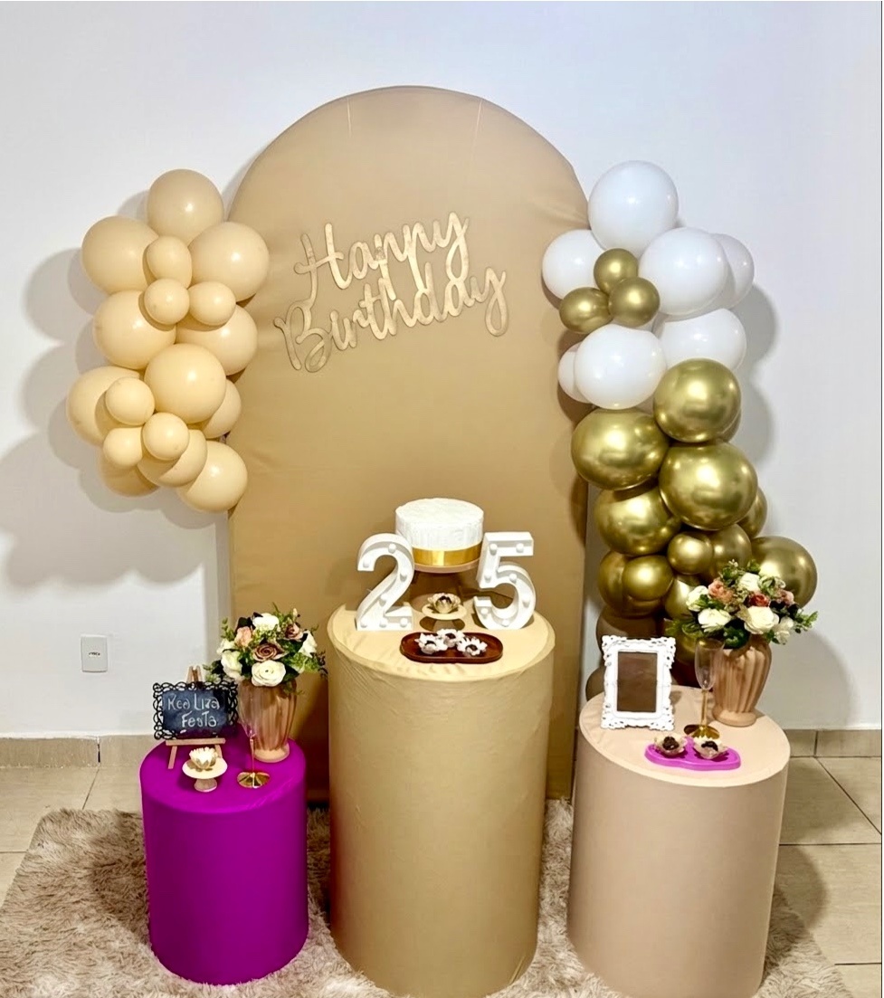 Kit Festa Adulto Feminino Bege Com Fúcsia - Realiza Festa
