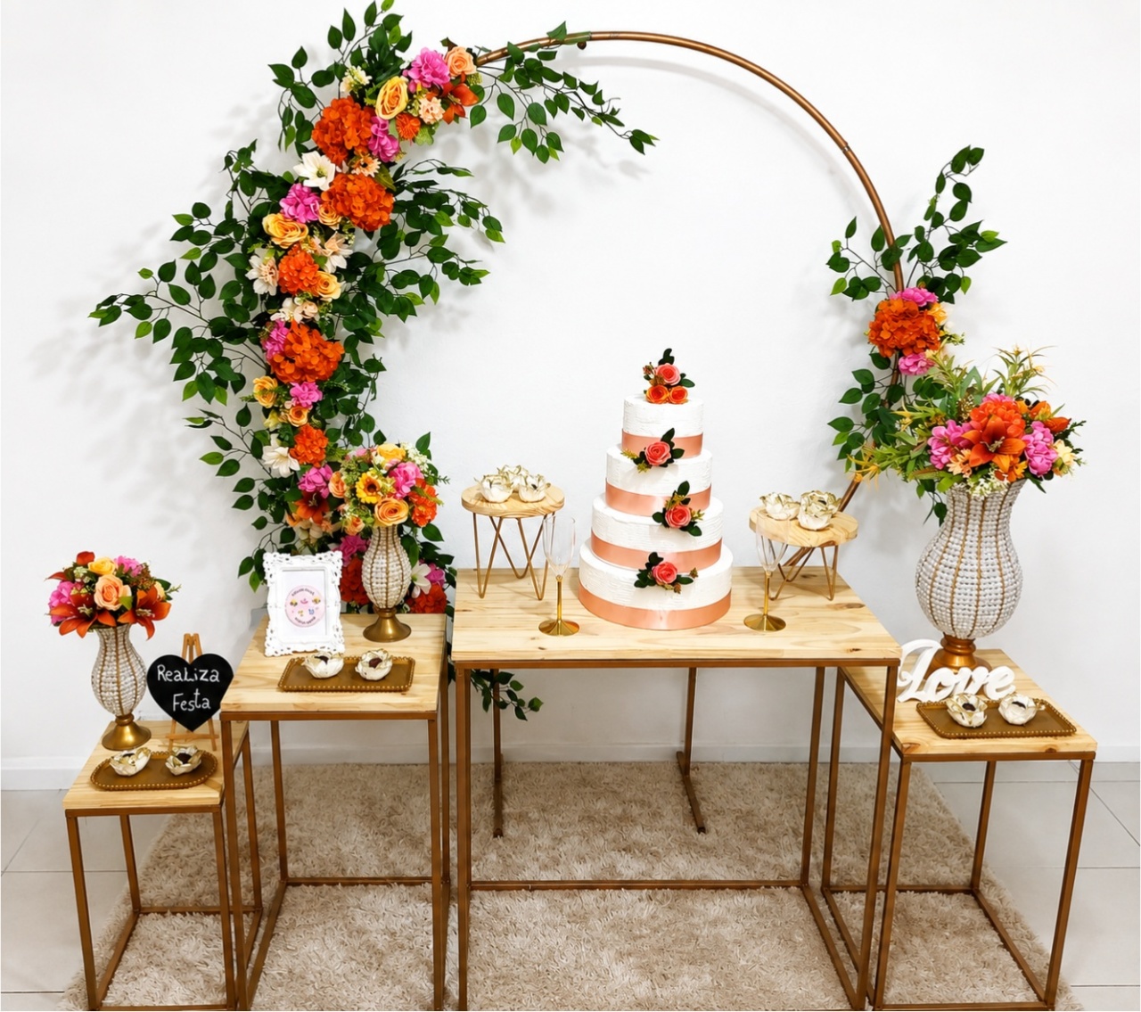 Kit Luxo Casamento Laranja E Pink - Realiza Festa