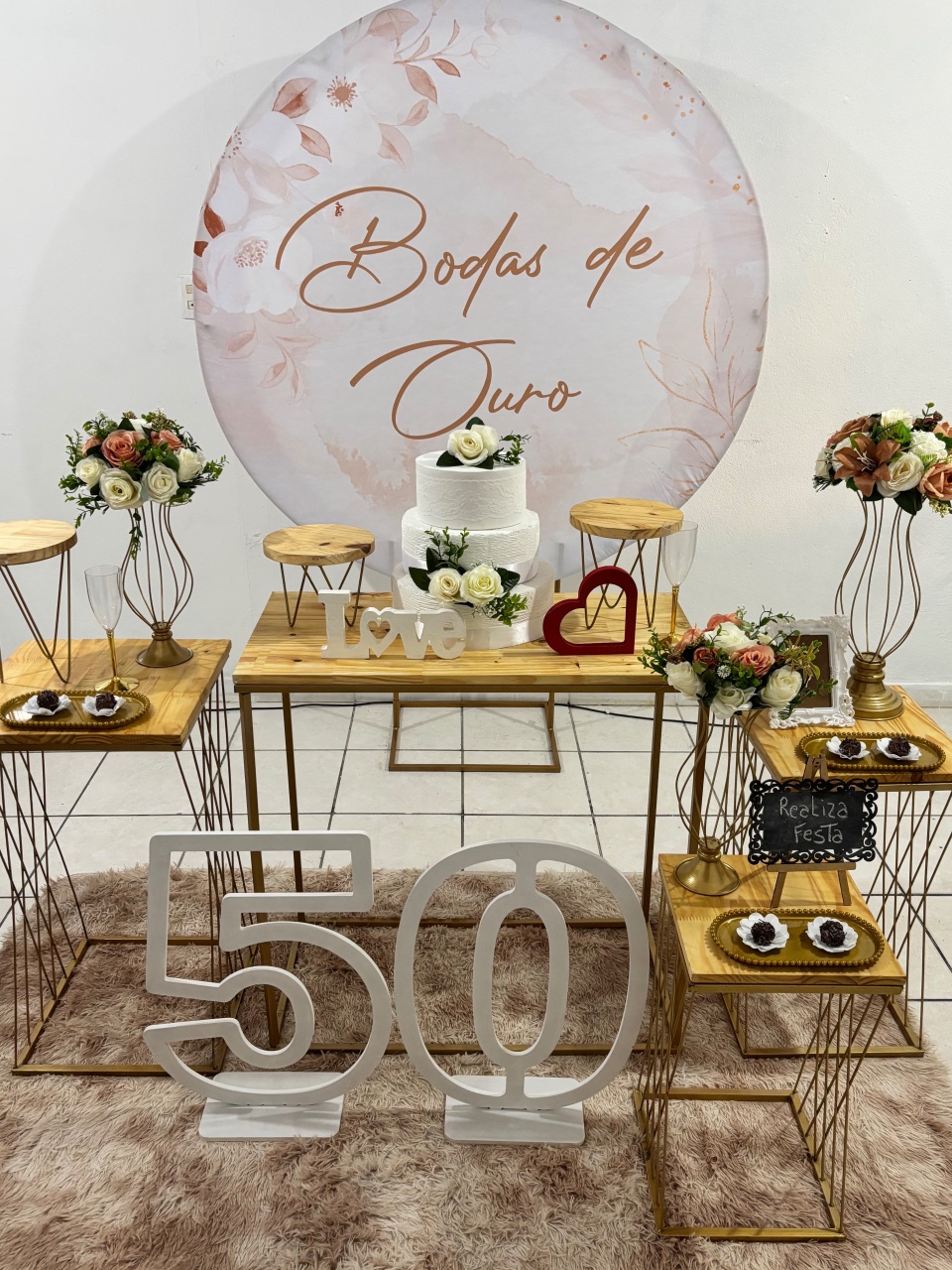 Kit Luxo Casamento Capa Bodas de Ouro - Realiza Festa