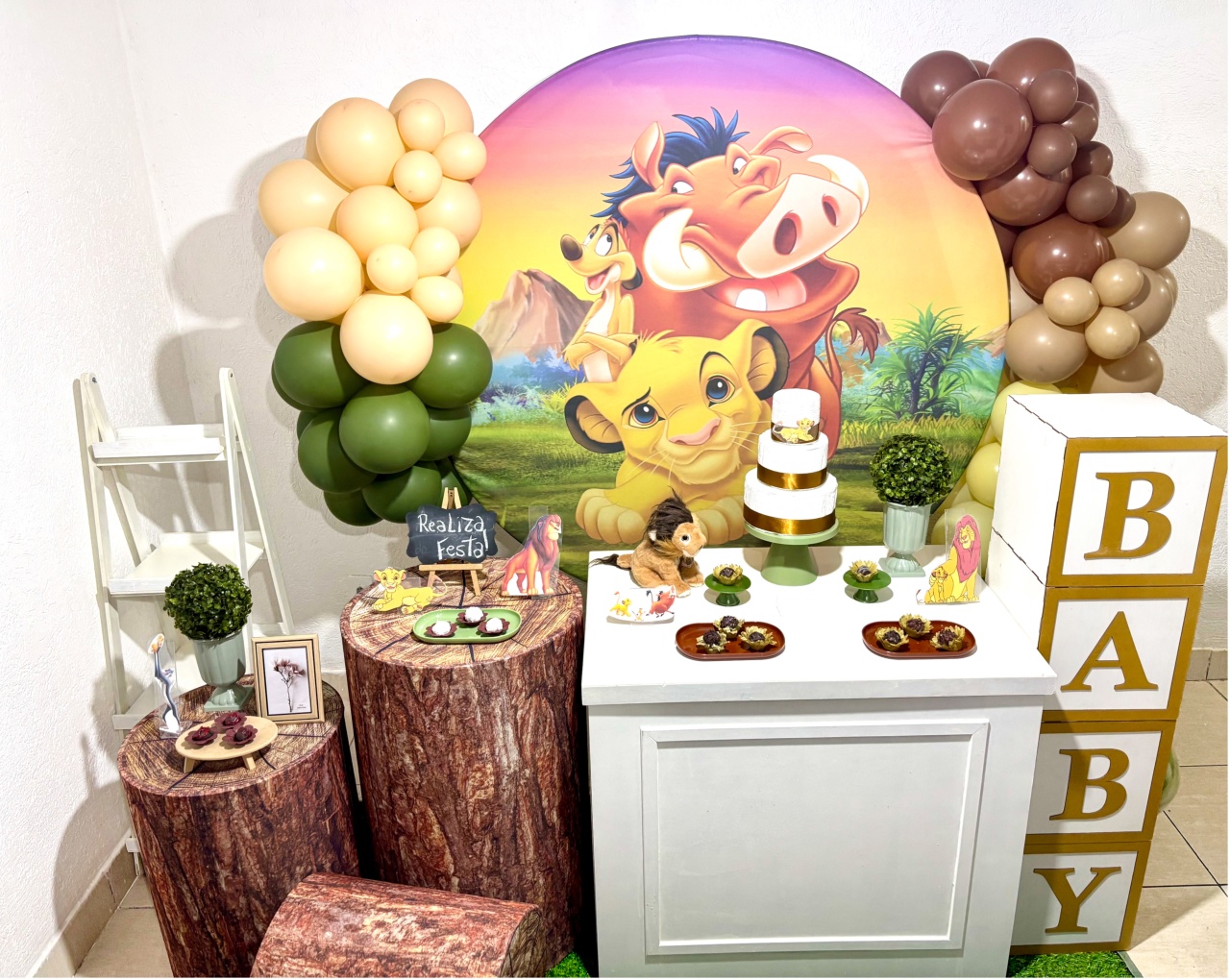 Kit Luxo - Chá de Bebê Rei Leão - Realiza Festa