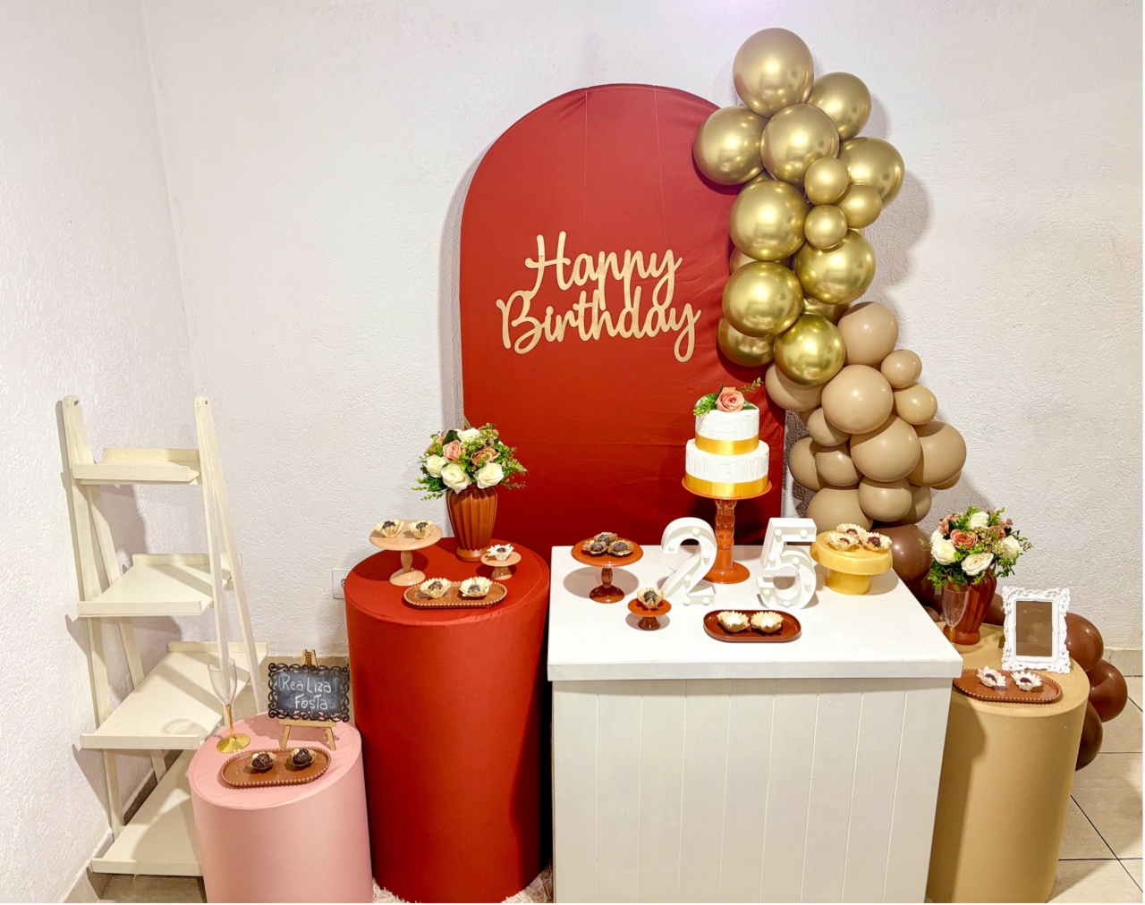 Kit Luxo Adulto Feminino Terracota Com Rosa - Realiza Festa