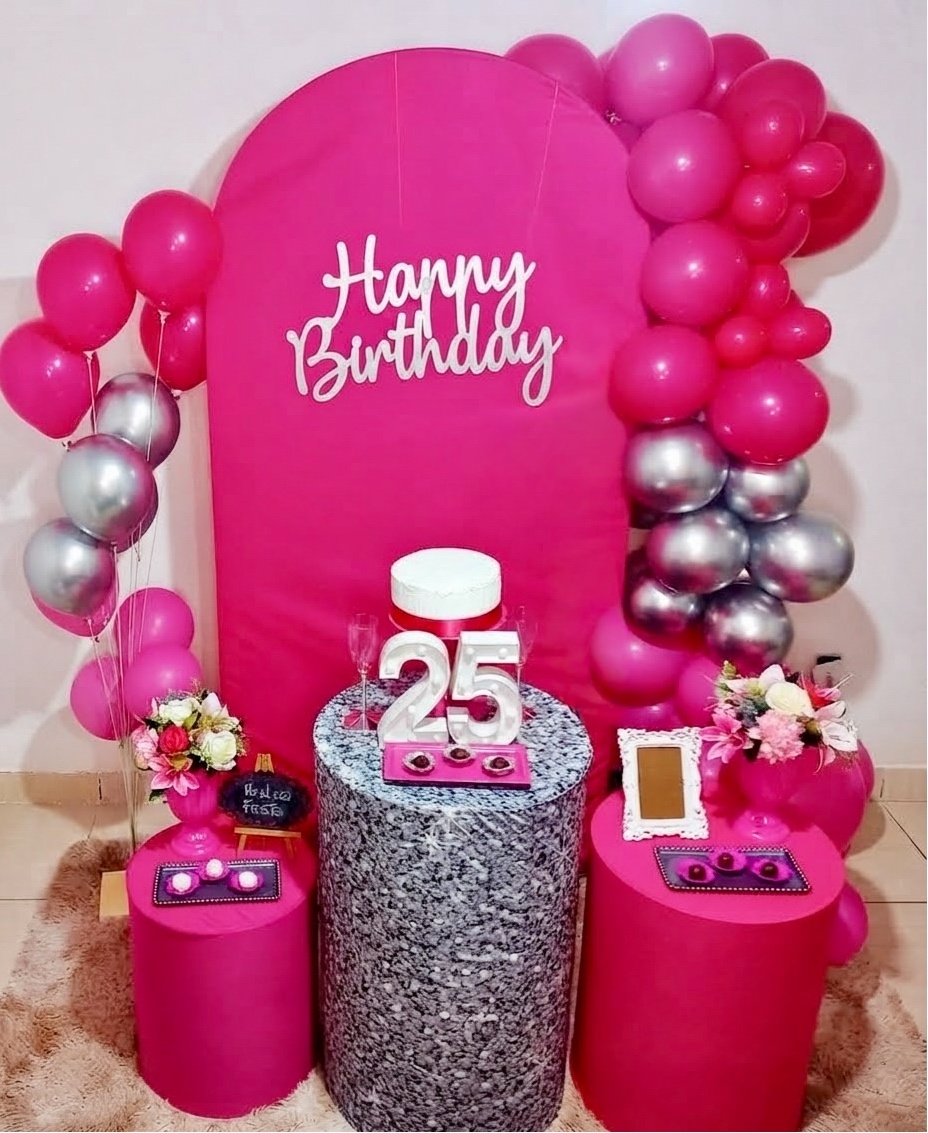 Kit Festa Pink Com Prata - Realiza Festa