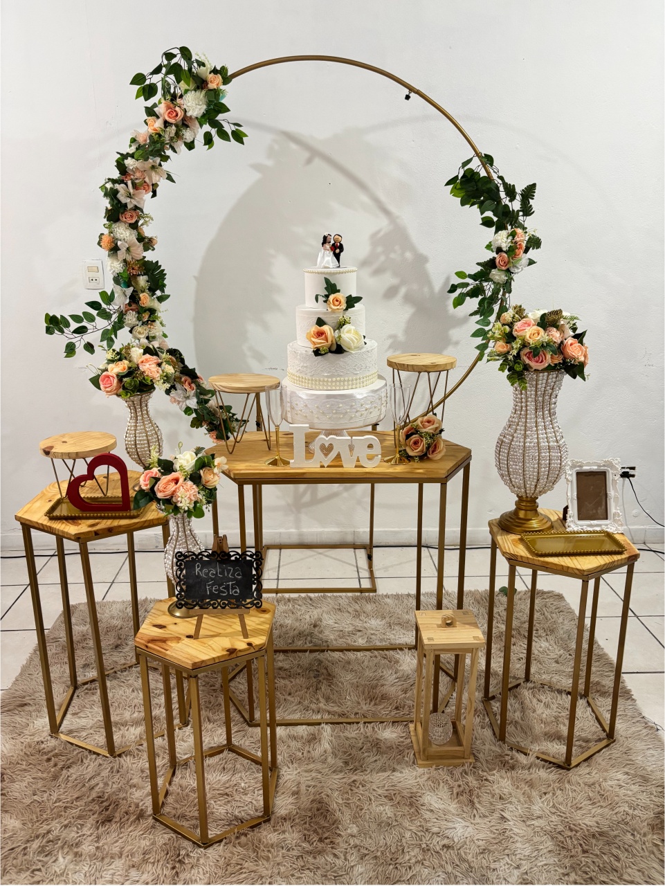 Kit Luxo Casamento Salmão Sem Tecido - Realiza Festa