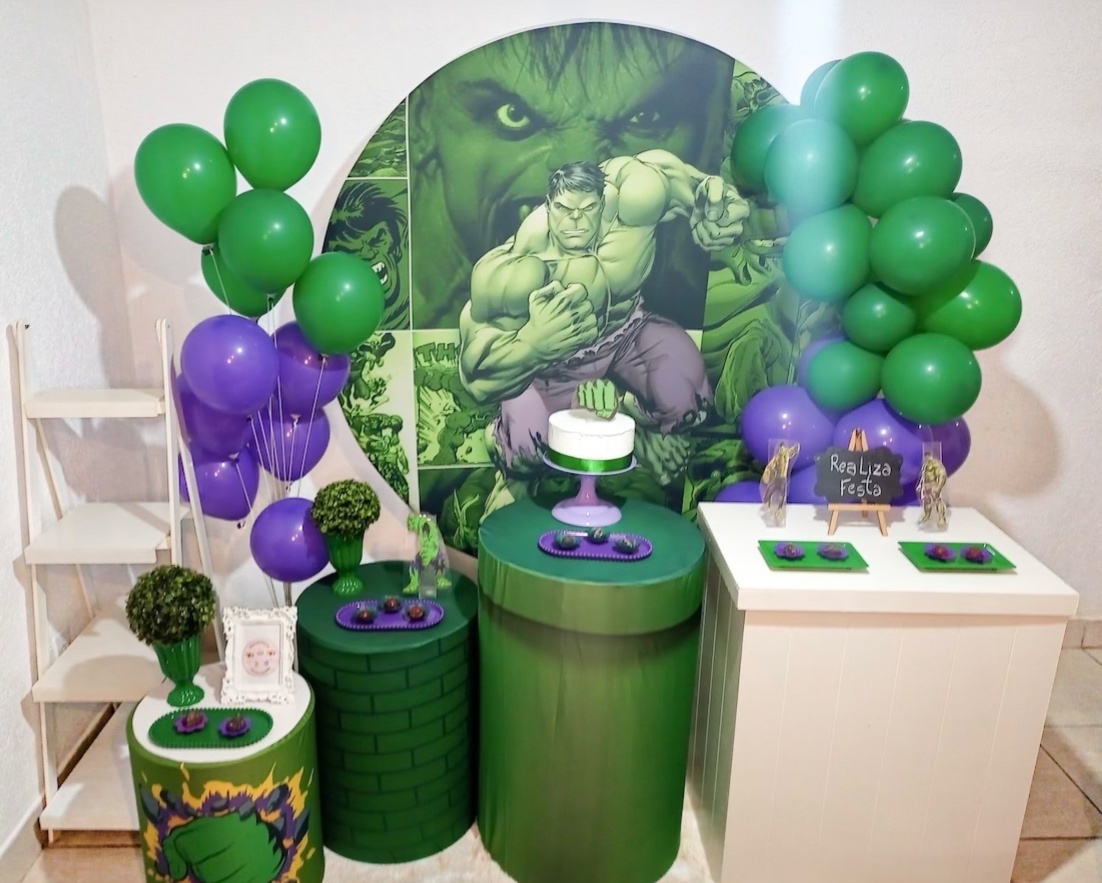 Kit Luxo Infantil Masculino Hulk - Realiza Festa